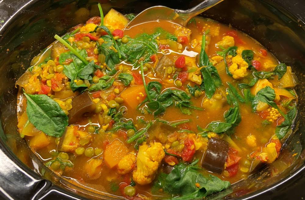 Slow Cooker Split Pea & Veggie Stew