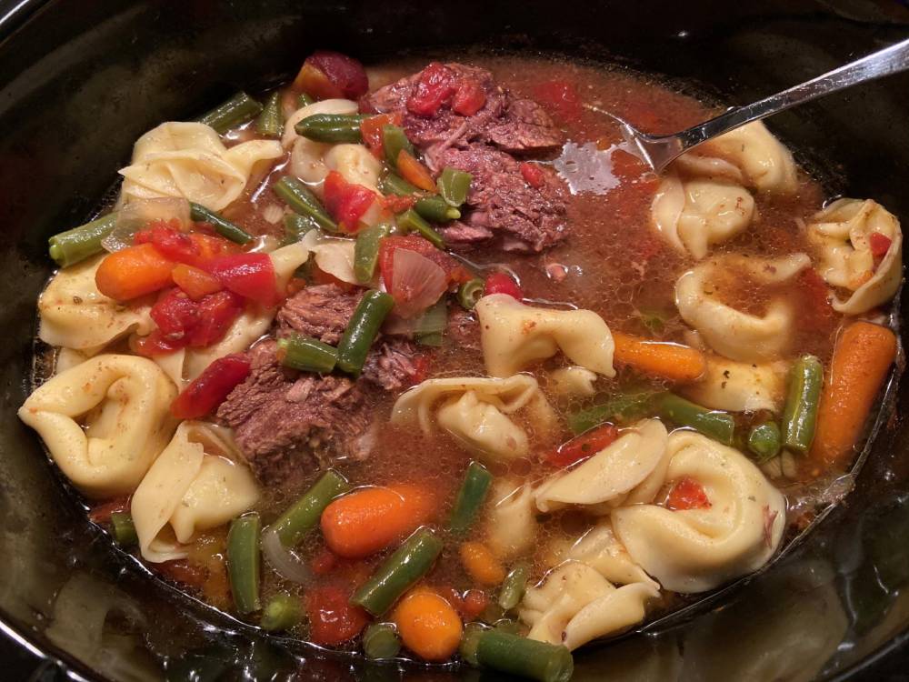 Slow Cooker Beef & Tortellini